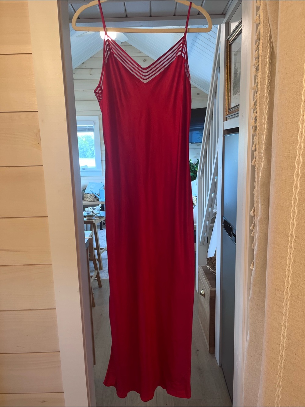 Victoria’s Secret Y2K 100% Silk Red Long Nightgown Maxi Dress Size L
